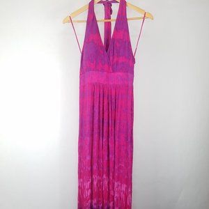 Calvin Klein Jeans Medium Maxi Dress Hot Pink & Purple Halter Top Style #WF22G13